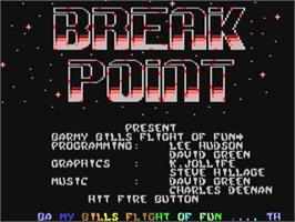 Title screen of Barmy Bill's Flight Of Fun on the Commodore 64.