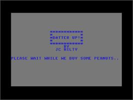 Title screen of Batter Up! on the Commodore 64.