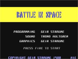 Title screen of Battle In Space on the Commodore 64.