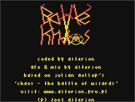 Title screen of Battle Khaos on the Commodore 64.