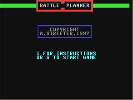Title screen of Battle Planner on the Commodore 64.