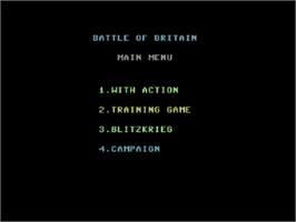 Title screen of Battle of Britain (Addison-Wesley) on the Commodore 64.