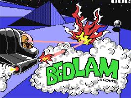 Title screen of Bedlam on the Commodore 64.