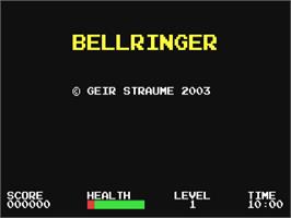 Title screen of Bellringer on the Commodore 64.
