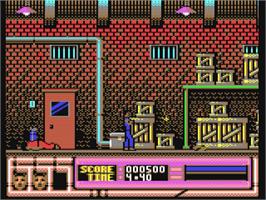 Title screen of Beverly Hills Cop on the Commodore 64.