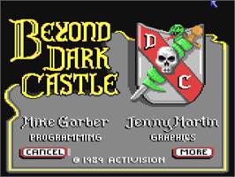 Title screen of Beyond Dark Castle on the Commodore 64.