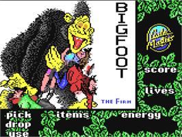Title screen of Bigfoot on the Commodore 64.