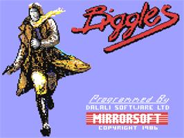 Title screen of Biggles on the Commodore 64.
