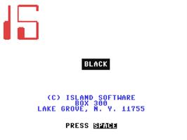 Title screen of Black on the Commodore 64.