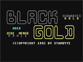 Title screen of Black Gold on the Commodore 64.
