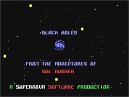 Title screen of Black Holes on the Commodore 64.
