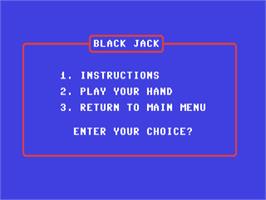 Title screen of Black Jack (Systems Editoriale) on the Commodore 64.