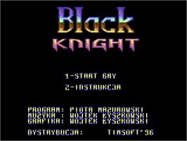 Title screen of Black Knight (TimSoft) on the Commodore 64.