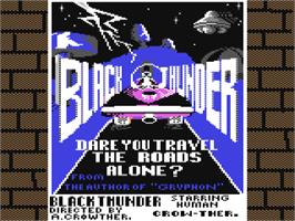 Title screen of Black Thunder on the Commodore 64.