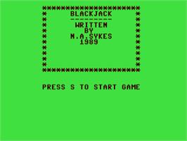 Title screen of Blackjack on the Commodore 64.