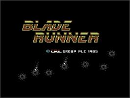 Title screen of Blade Runner on the Commodore 64.