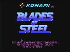 Title screen of Blades Of Steel on the Commodore 64.