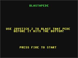 Title screen of Blastapede on the Commodore 64.
