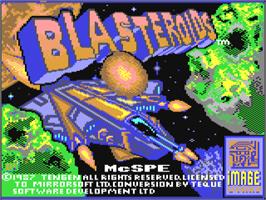 Title screen of Blasteroids on the Commodore 64.