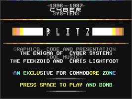 Title screen of Blitz on the Commodore 64.