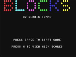 Title screen of Blocks (J & F Publishing) on the Commodore 64.