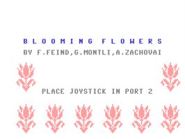 Title screen of Blooming Flowers on the Commodore 64.