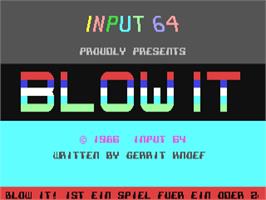 Title screen of Blow It on the Commodore 64.