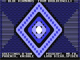 Title screen of Blue Diamonds on the Commodore 64.