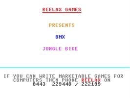 Title screen of Bmx Jungle Bike on the Commodore 64.