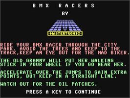 Title screen of Bmx Racers on the Commodore 64.