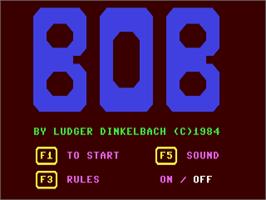 Title screen of Bob on the Commodore 64.