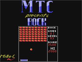 Title screen of Bock on the Commodore 64.