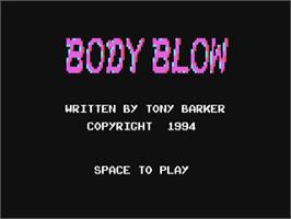 Title screen of Body Blow on the Commodore 64.