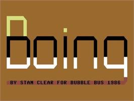 Title screen of Boing! on the Commodore 64.
