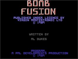 Title screen of Bomb Fusion on the Commodore 64.