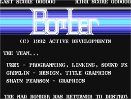 Title screen of Bomber (Creative Computing) on the Commodore 64.