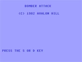Title screen of Bomber Attack on the Commodore 64.