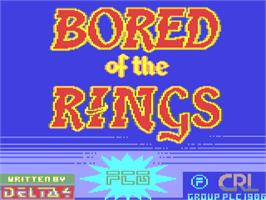 Title screen of Bored Of The Rings on the Commodore 64.