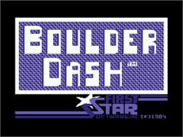Title screen of Boulder Dash on the Commodore 64.
