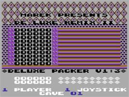 Title screen of Boulder Dash De Luxe Remix 2 on the Commodore 64.
