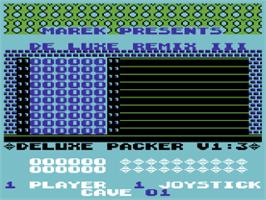 Title screen of Boulder Dash De Luxe Remix 3 on the Commodore 64.