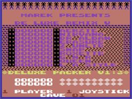 Title screen of Boulder Dash De Luxe Remix 5 on the Commodore 64.