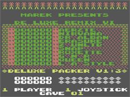 Title screen of Boulder Dash De Luxe Remix 6 on the Commodore 64.