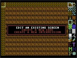 Title screen of Boulder Dash Deluxe Kit on the Commodore 64.