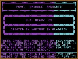 Title screen of Boulder Dash Heavy 03 on the Commodore 64.