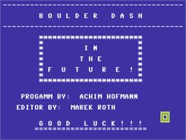 Title screen of Boulder Dash In The Future on the Commodore 64.