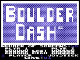 Title screen of Boulder Dash Pro on the Commodore 64.