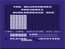 Title screen of Boulder Dash Rcc on the Commodore 64.