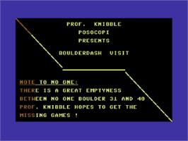 Title screen of Boulder Dash Visit on the Commodore 64.