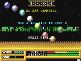 Title screen of Bounce (Compute! - 1991) on the Commodore 64.